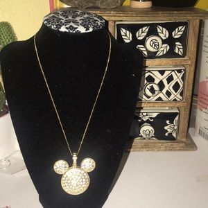 Disney necklace mickey gold with stones